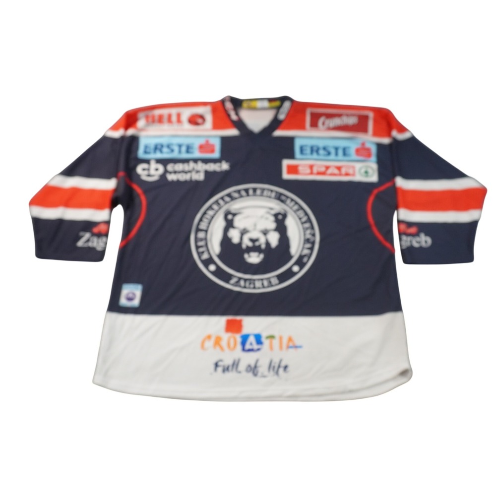 Pro Hockey Medvescak Zagreb Jersey Mens XXL Navy Red Croatia EBEL 2017-2018